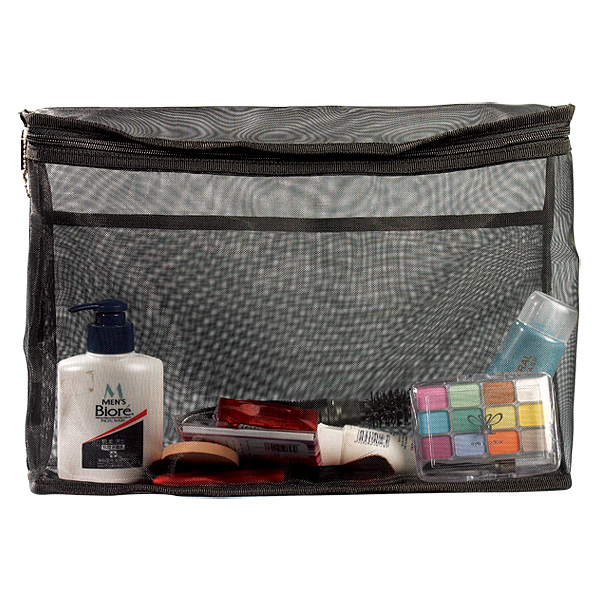 3 in 1 Black Nylon Mesh Cosmetic Bag Set(KM021) Mesh Bag keysonbeauty